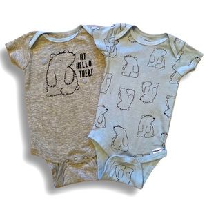 Gerber Polar Bear Hi Hello There Onesie Set 3-6M